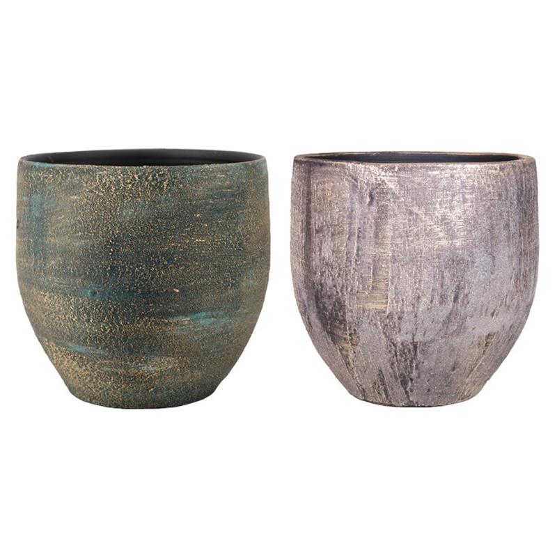 Pot Madeira d28 h28cm blauwgoud/goud mixpallet