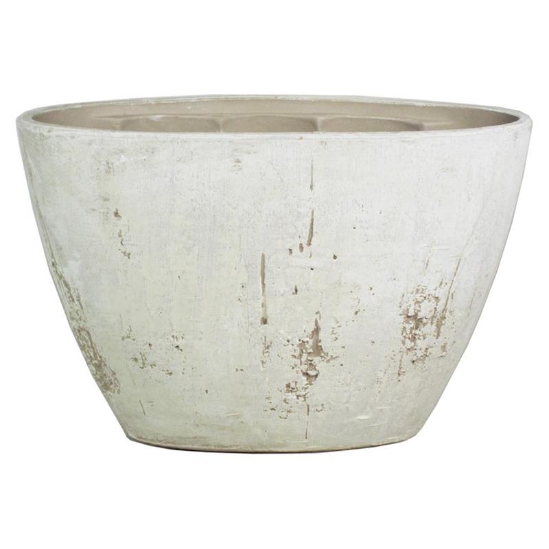 Pot Eef ovaal 32x14.5x22.5cm beton wit 2x es/12