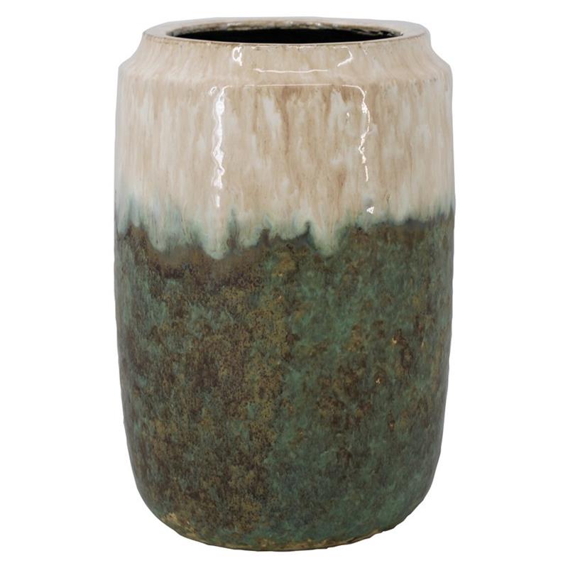 Vase Oslo d16 h23cm green/white