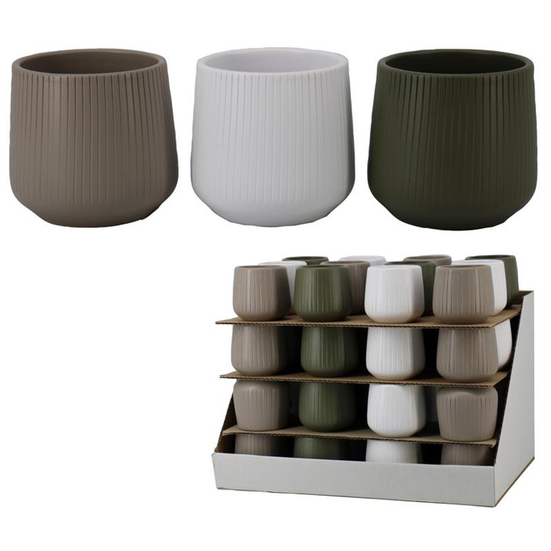 Pot Floris d7/8 h7.5cm grijs/groen/wit mat es/6 showbox