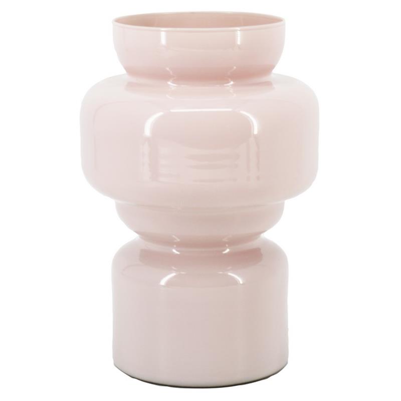 Florero Charlotte d12/17 a25cm rosa pastel