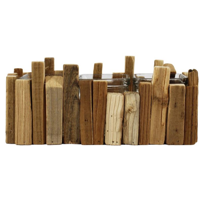 Decoratiebak Bretagne m/3x accubak 28x10.5x11cm