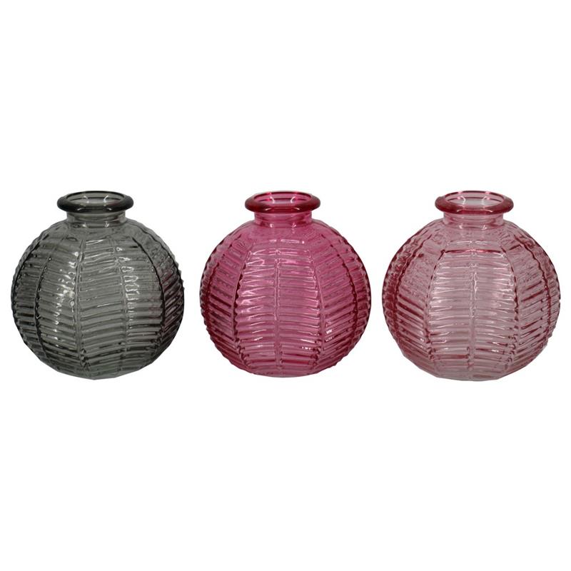 Sierfles Linge d8.3 h8.3cm l.roze/d.roze/smoke