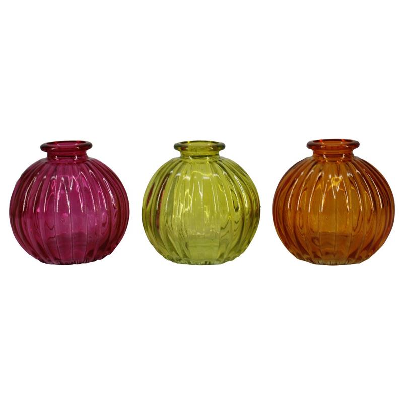 Sierfles Theems d3.5/8.5 h8.2cm roze/geel/oranje