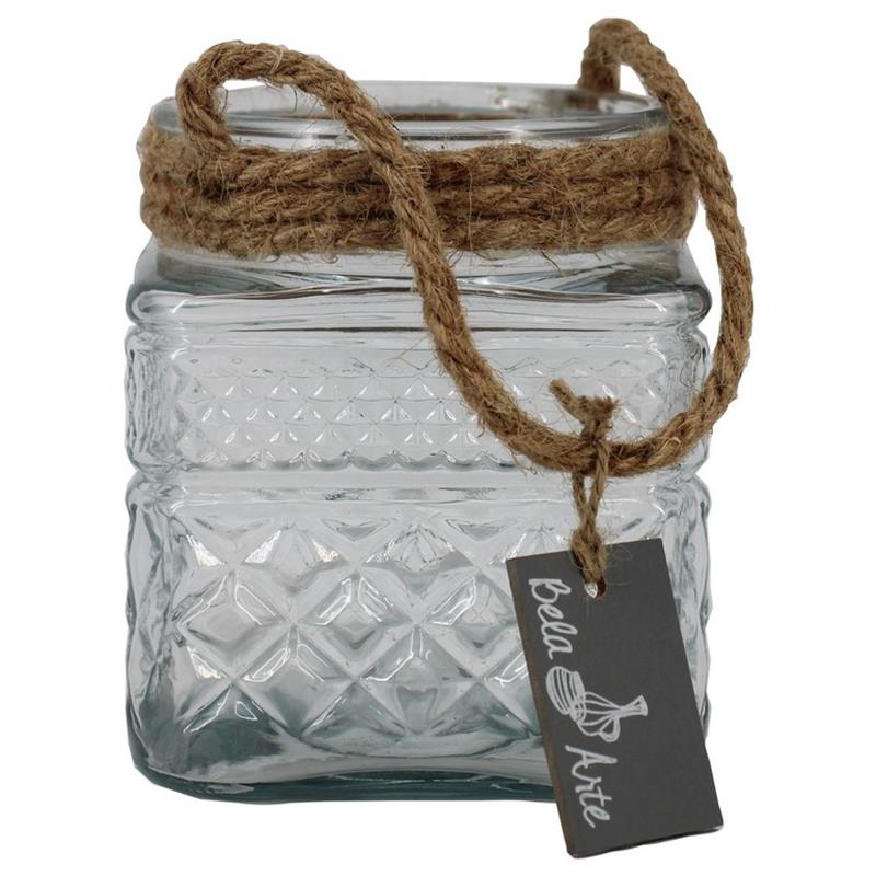 Vase Viereckig Scratch m/Seil d11 h13cm