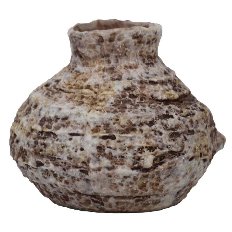 Vase Tampere d12 h10cm vieux blanc