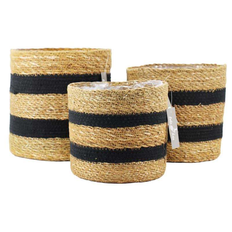 Cesta Tales set/3 natural/negro