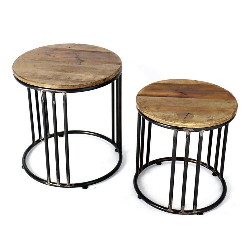 Bijzettafel industrieel set/2