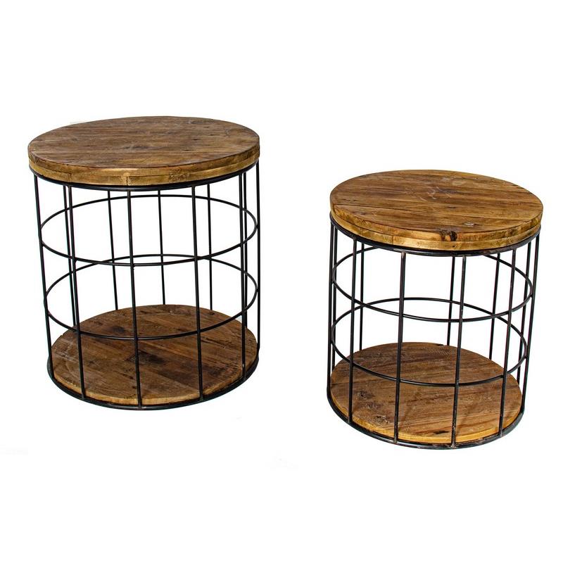 Bijzettafel industrieel set/2