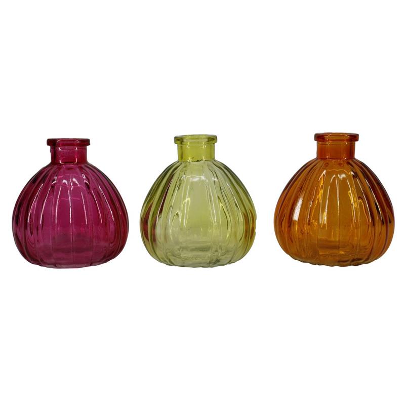 Bouteille décorative Rhône d3.2/8.5 h9.5cm rose/jaune/orange