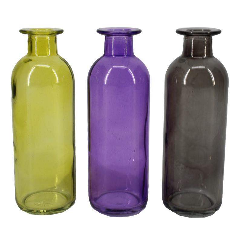 Botella Douro d3.8/5.5 a16.5cm verde/lila/humo