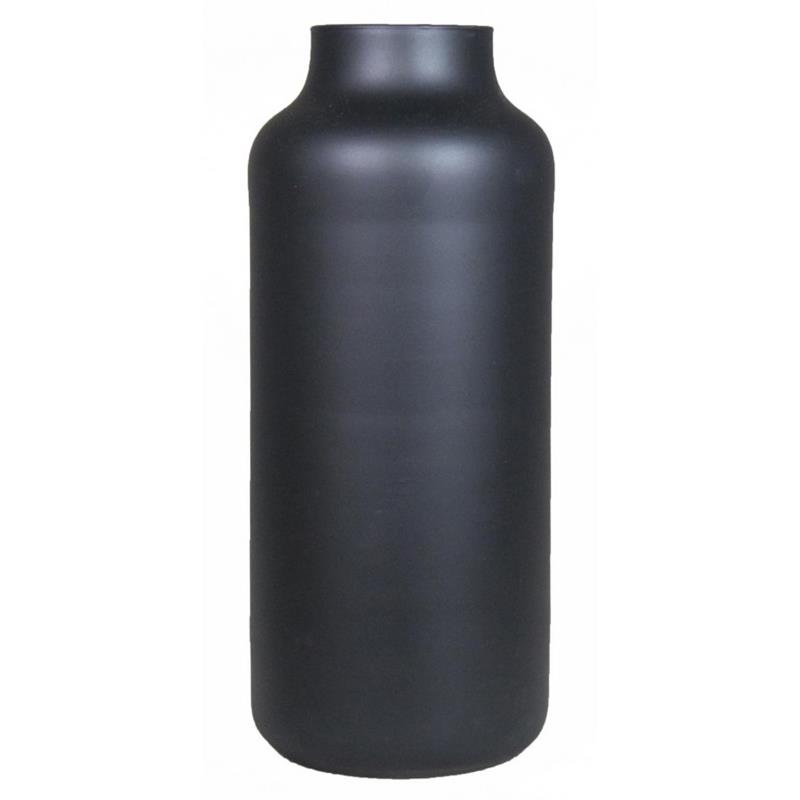 Florero Milan  d8.5/15 a35cm negro mate