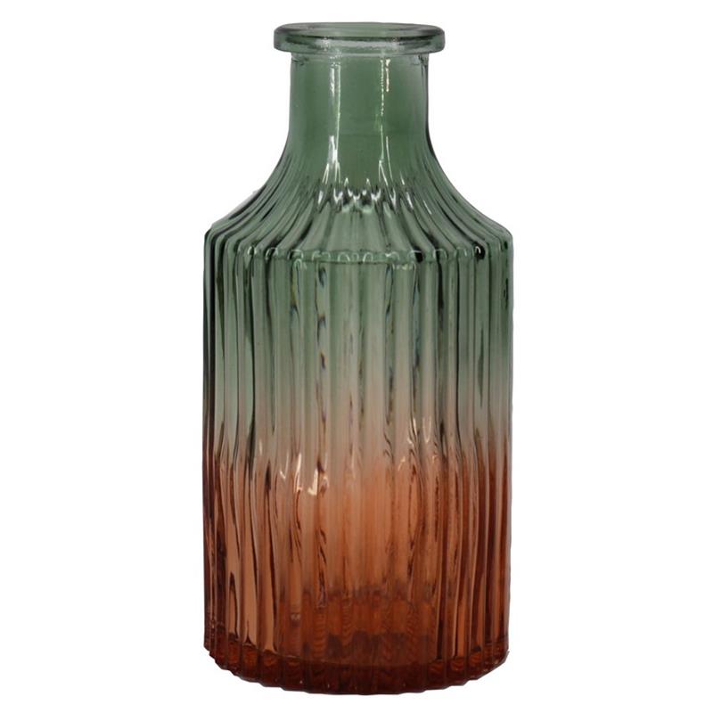 Bouteille décorative Tartu d3.5/7 h14cm brun/vert