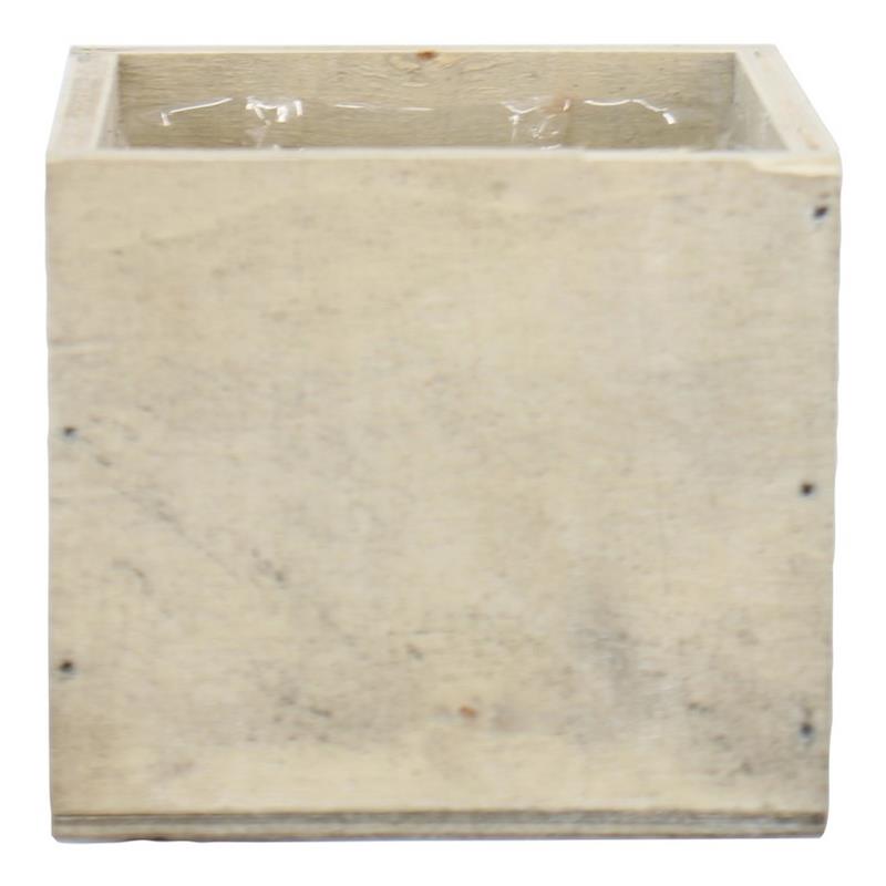 Vierkant hout 10x10x10cm liner naturel