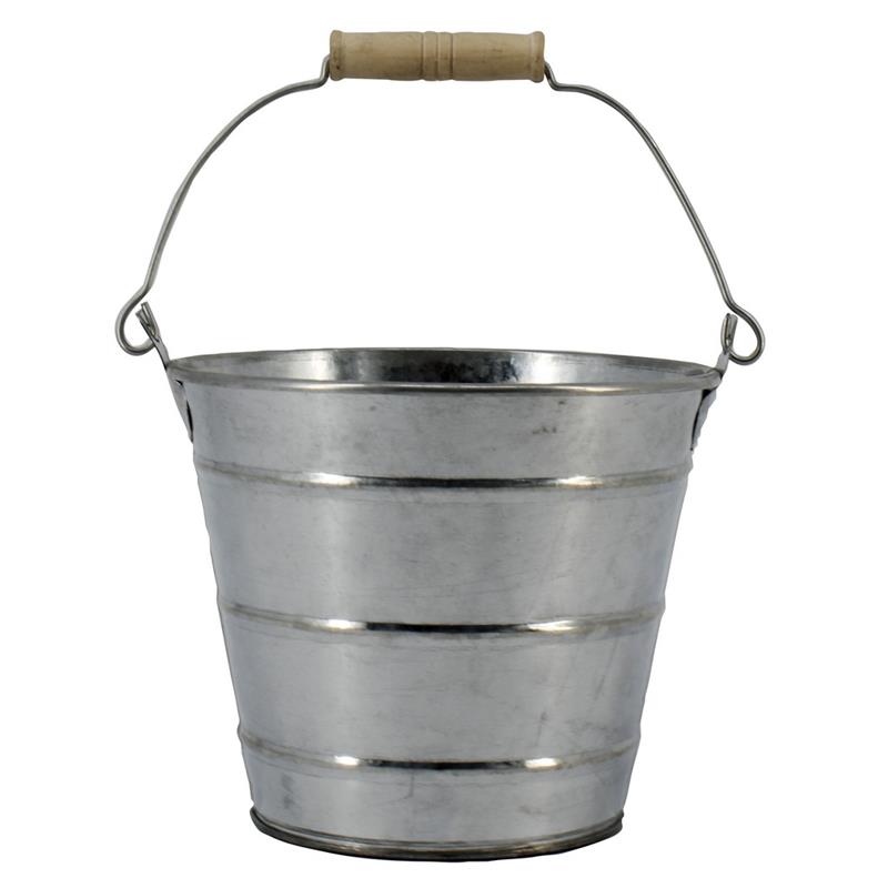 Bucket Stripe d16.5 h14cm zinc es/15