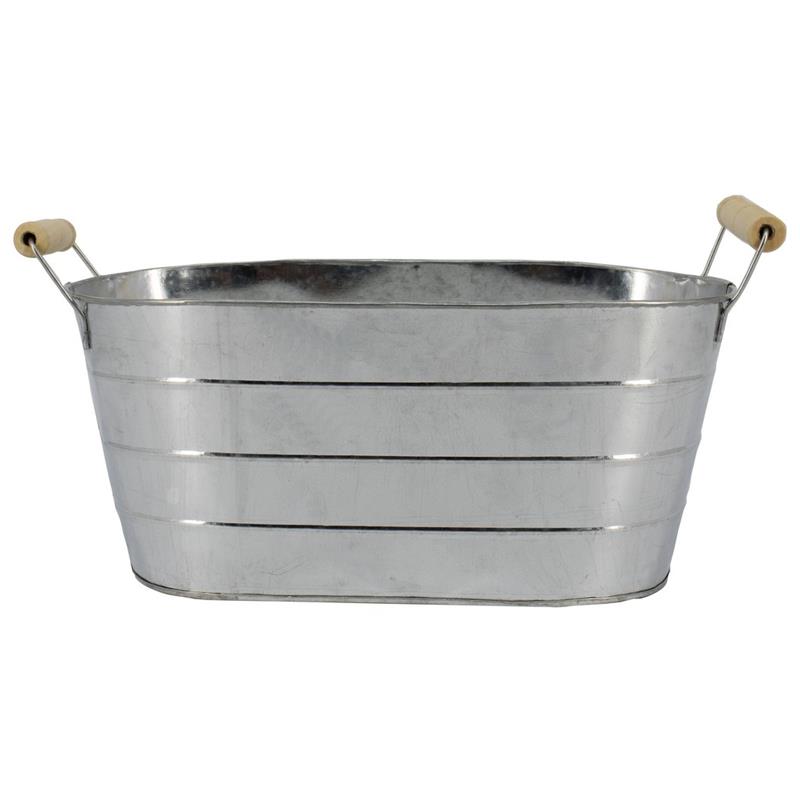 Pot Stripe oval 26x12.5x11.5cm zinc 2x es/12