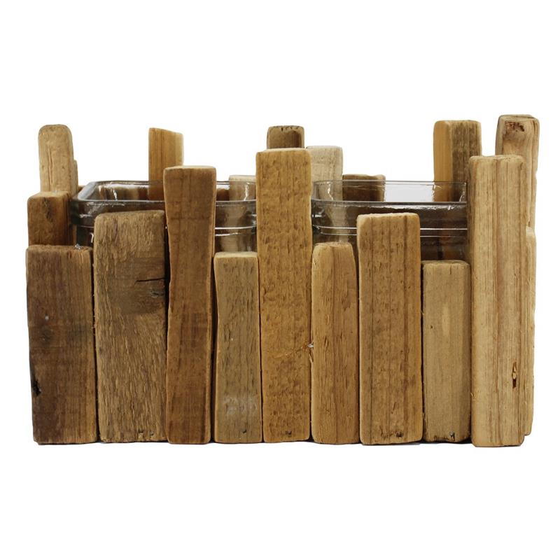 Decoratiebak Bretagne m/2x accubak 18x10.5x11cm