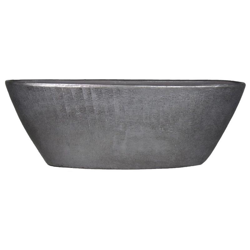 Pot Mira ovale 69x17x25cm noir industriel