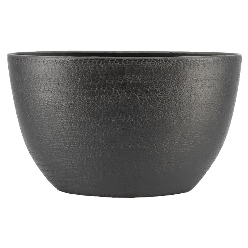 Pot Bora ovale 49x20x30cm noir mat