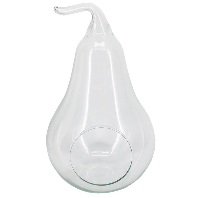 Glass Pear m/hole d19 h28/31cm
