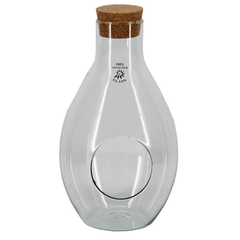 Botella garden c/agujero d7/18 a31cm con tapa de corcho