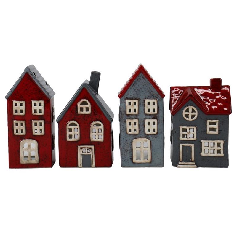 Decoration house 11.1x8x16.5cm 4ass