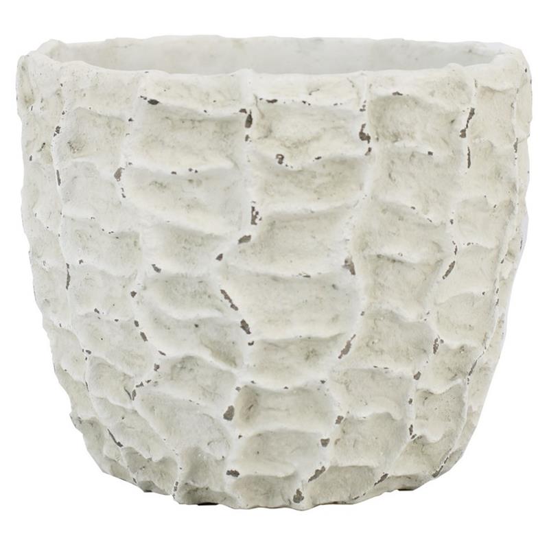 Macetero Kansas d17.5 a14.5cm blanco antiquo es/15