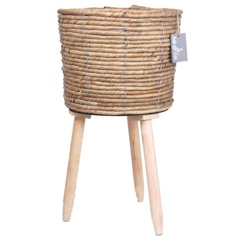 Mand banana + 3 poten m/plastic liner d30 h60cm