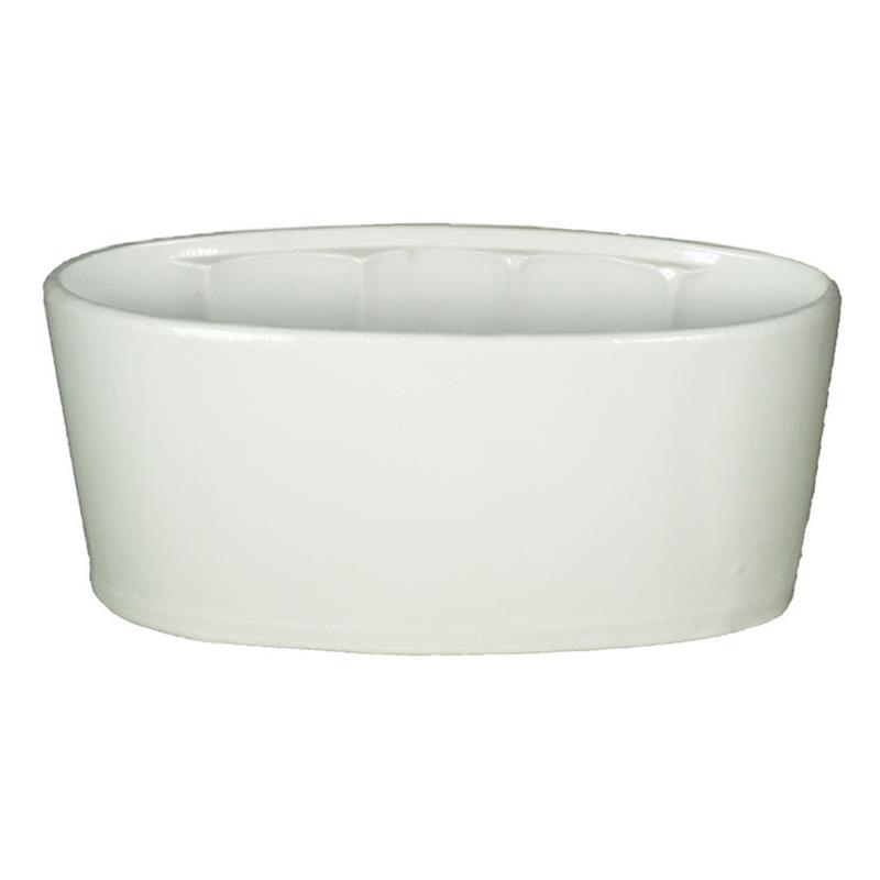 Macetero Eef ovalo 33x15x15cm blanco 2x es/12