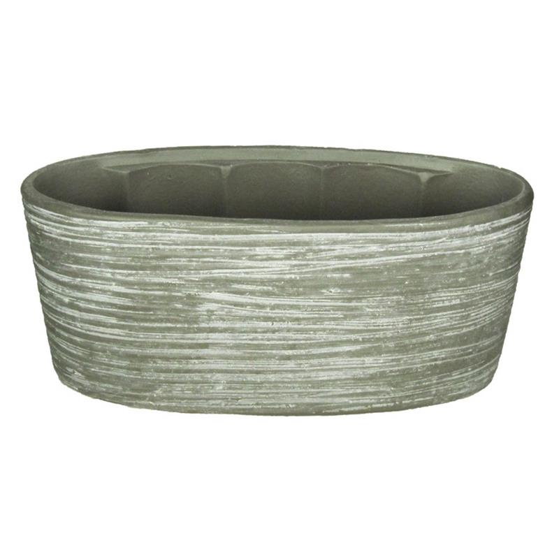 Macetero Eef ovalo 33x15x15cm marrón rayado 2x es/12