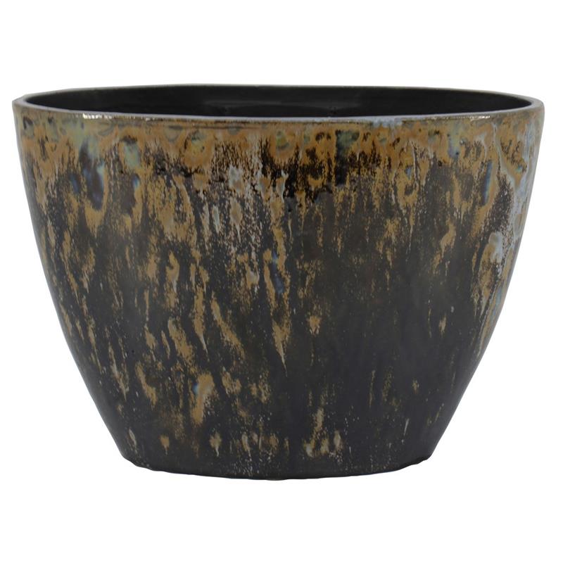 Macetero Mason ovalo 32x15x22cm pavo azul