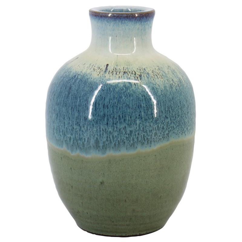 Deco botella Alice d7.5/18 a25cm azul