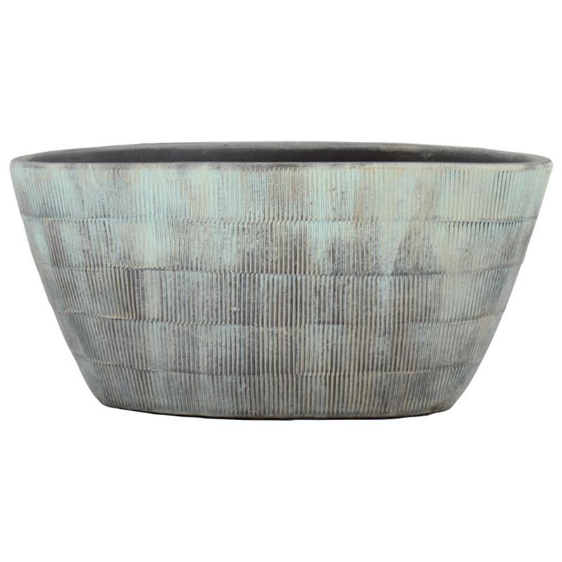 Macetero Abby ovalo 30x15x14cm azul