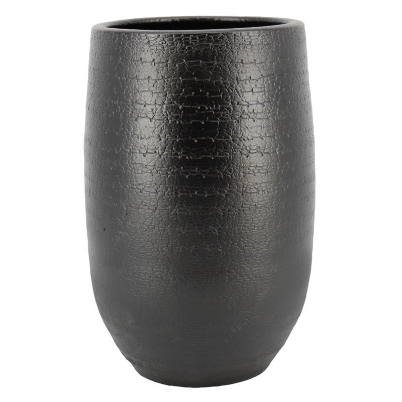Florero Bora d26 a40cm negro mate