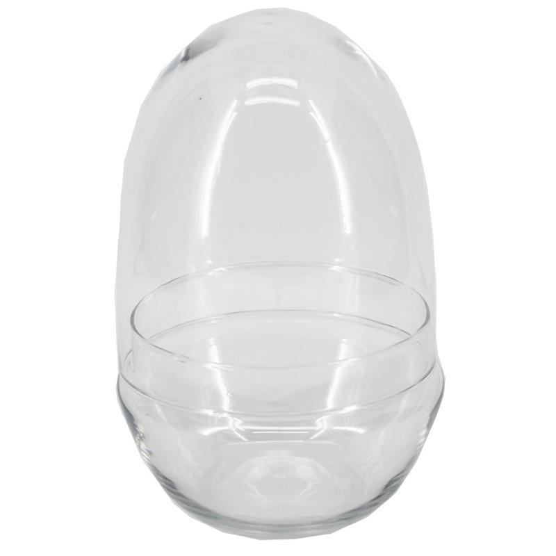 Glasglocke m/Schale D12.5 H19.5Zm