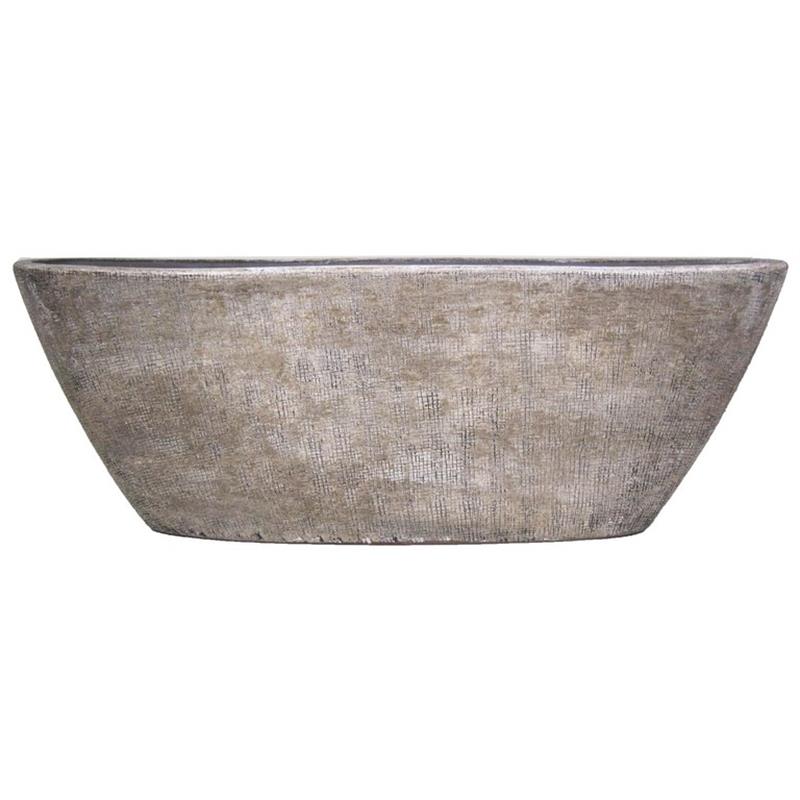 Pot Mira ovale 69x17x25cm blanc industriel