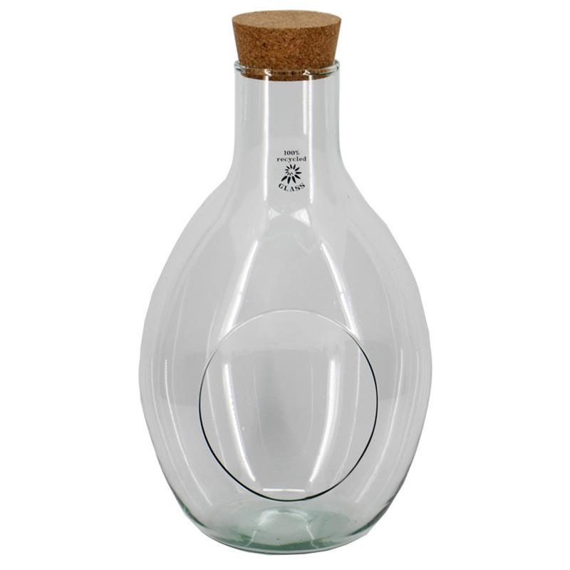 Botella garden c/agujero d8/24.5 a36.5cm con tapa de corcho