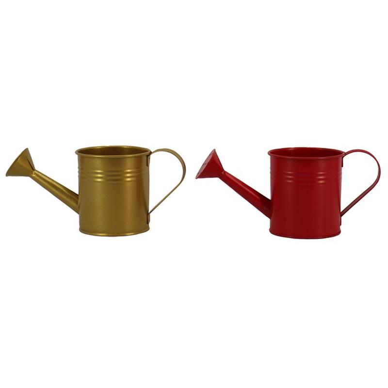 Gieter zink l25 d10.5 h11.5cm 2ass goud/rood