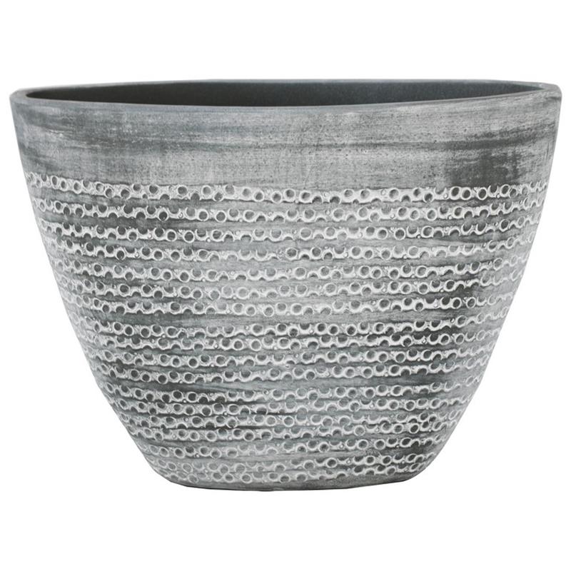Macetero Horta ovalo 39x18x28cm gris