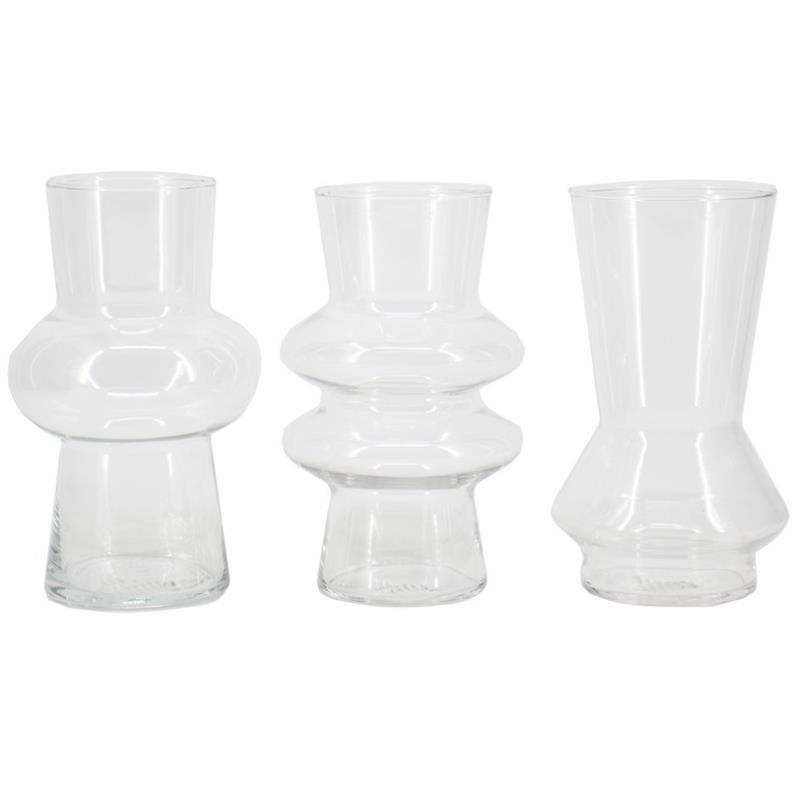 Vase Detroit d8.5/11.5 h19.5cm 3ass