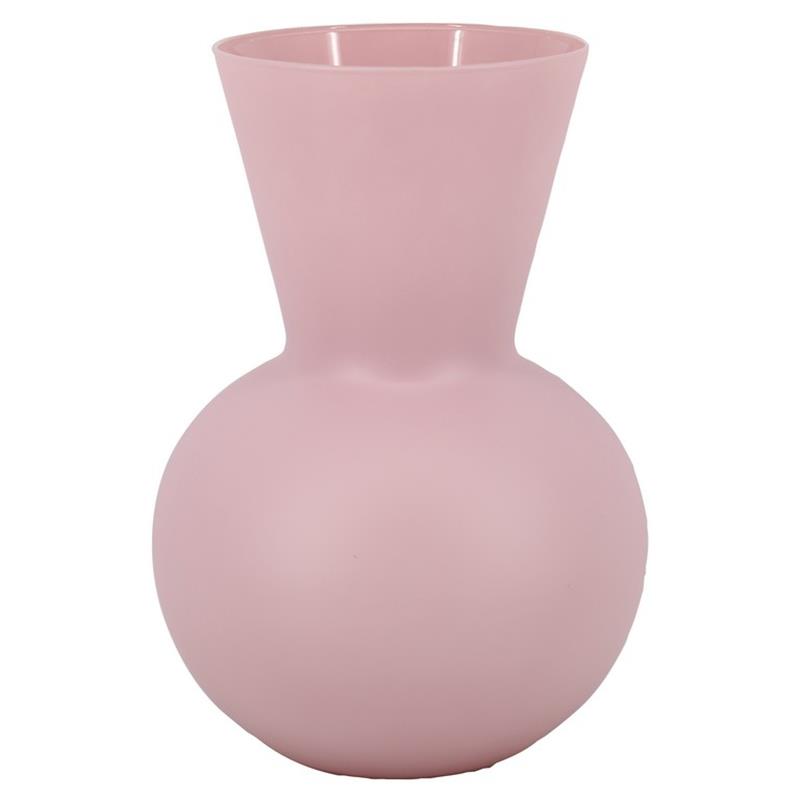 Glas Elly d15/21 h30cm roze mat