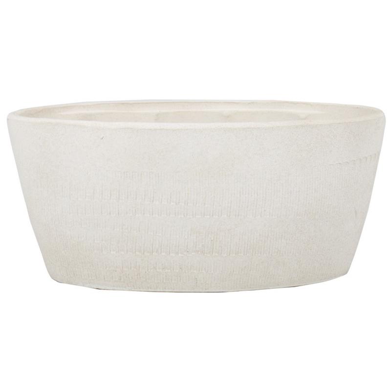 Macetero Silves ovalo 33x14x15cm crema 2x es/12