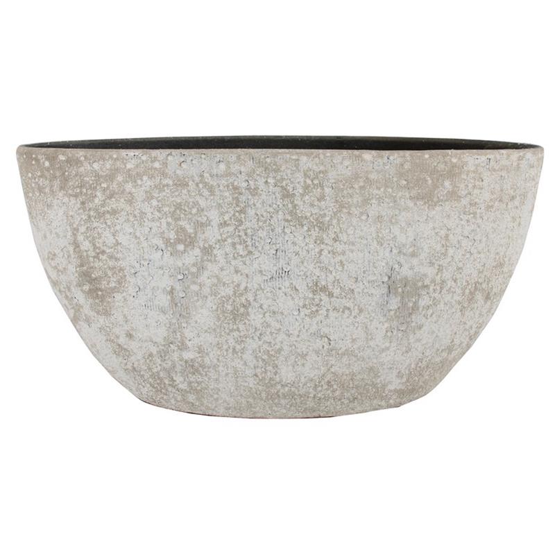 Macetero Nathan ovalo 49x20x25cm blanco