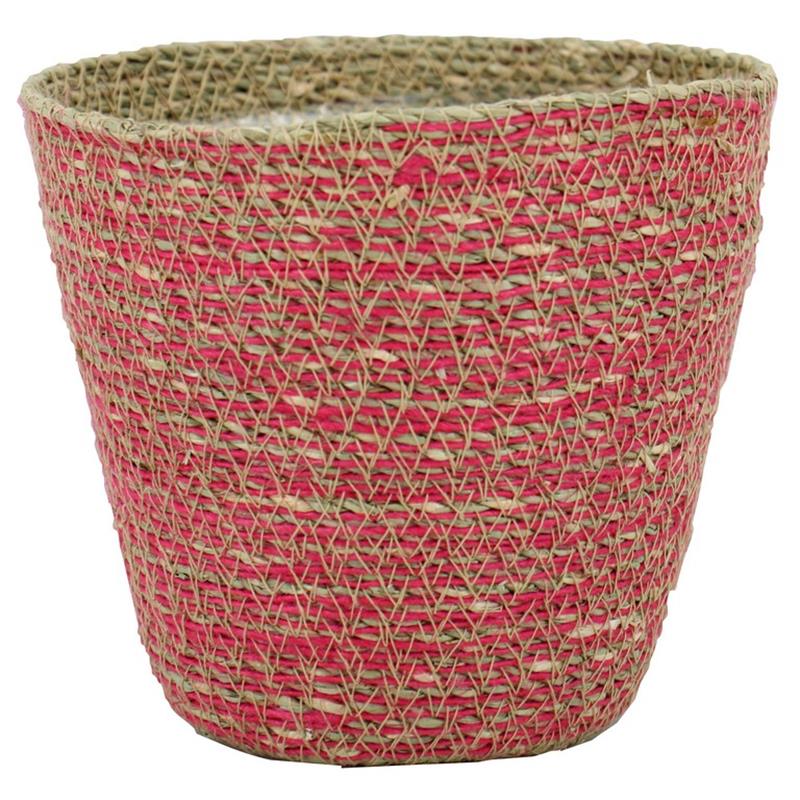 Basket natural pink d15 h15cm es/14