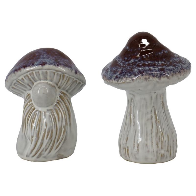 Dekoration Pilz 9.4x9.2x13.2cm 2ass