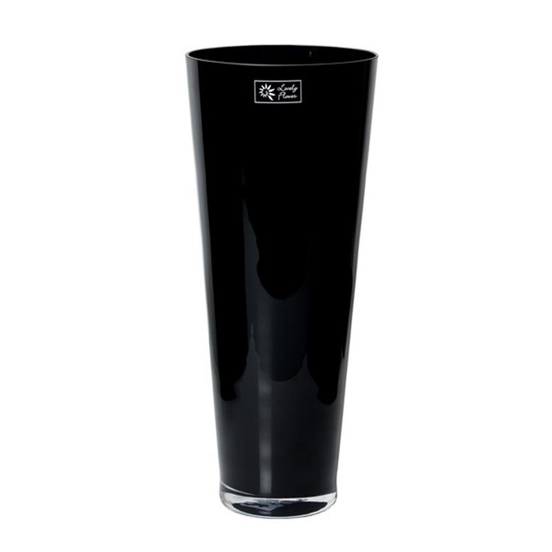 Vase conique d18 h43cm noir