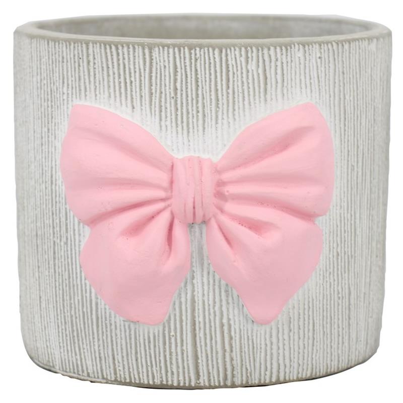 Pot Bow d12.5 h11cm rose es/10.5