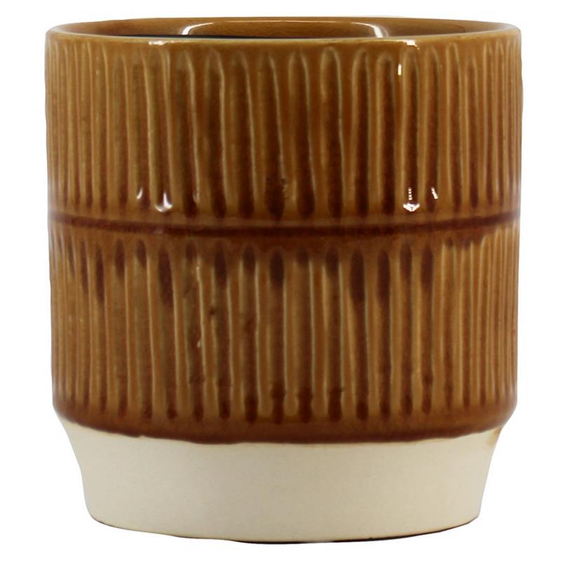 Pot Flavio d12.8 h13cm ambre es/12