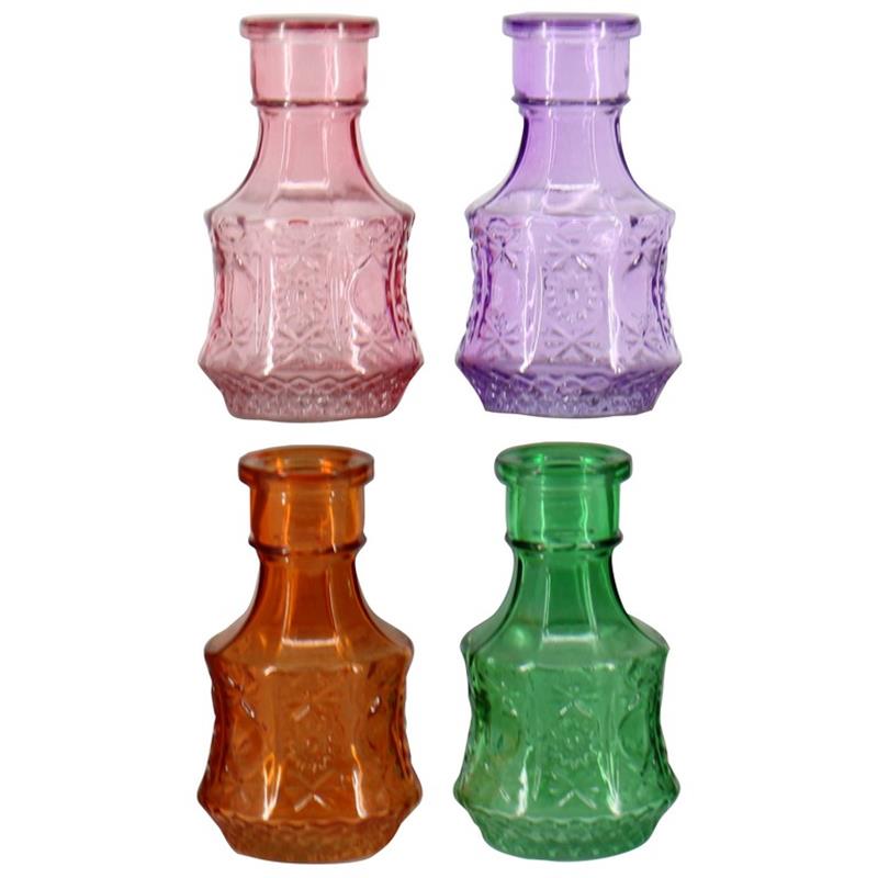 Bouteille décorative Nairobi d4.8/7.5 h13.5cm 4ass.