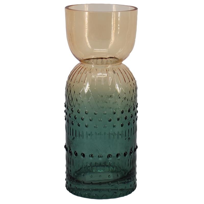 Vase Sophia d10 h25.5cm two-tone ambre/bleu